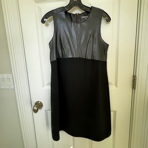 VINCE black dress with leather top